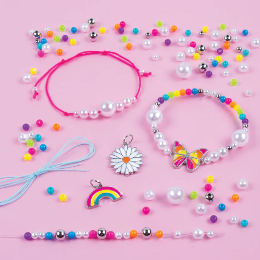 Make It Real: Rainbow Bling Bracelets Kit - Create 5 Unique Cord Charm  Bracelets, 82 Pieces, Includes Play Tray, All-in-One, DIY Kit, Tweens &  Girls