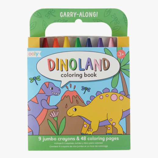 OOLY Carry Along Crayon & Coloring Book Kit - Dinoland - hip-kid