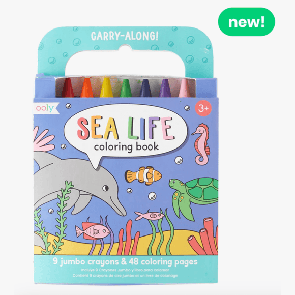 OOLY Carry Along Crayon & Coloring Book Kit - Sea Life - hip-kid