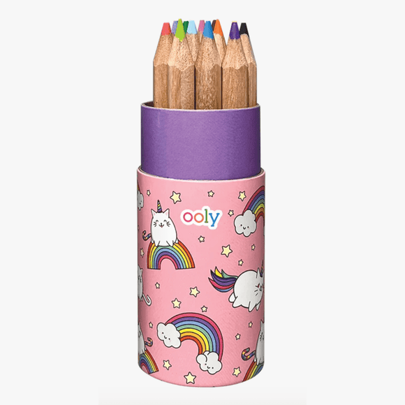 OOLY Draw 'n' Doodle Mini Colored Pencil & Sharpener Set of 12 - hip-kid