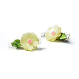 Lilies & Roses Peonies Flower Satin Yellow Hair Clips