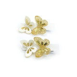 Lilies & Roses  Butterfly Gold Hair Clips