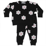 Little Mish French Terry Flowers Shirt and Flowers Pants Set
