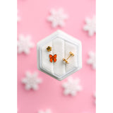 Pierced Red Bow Post Earrings