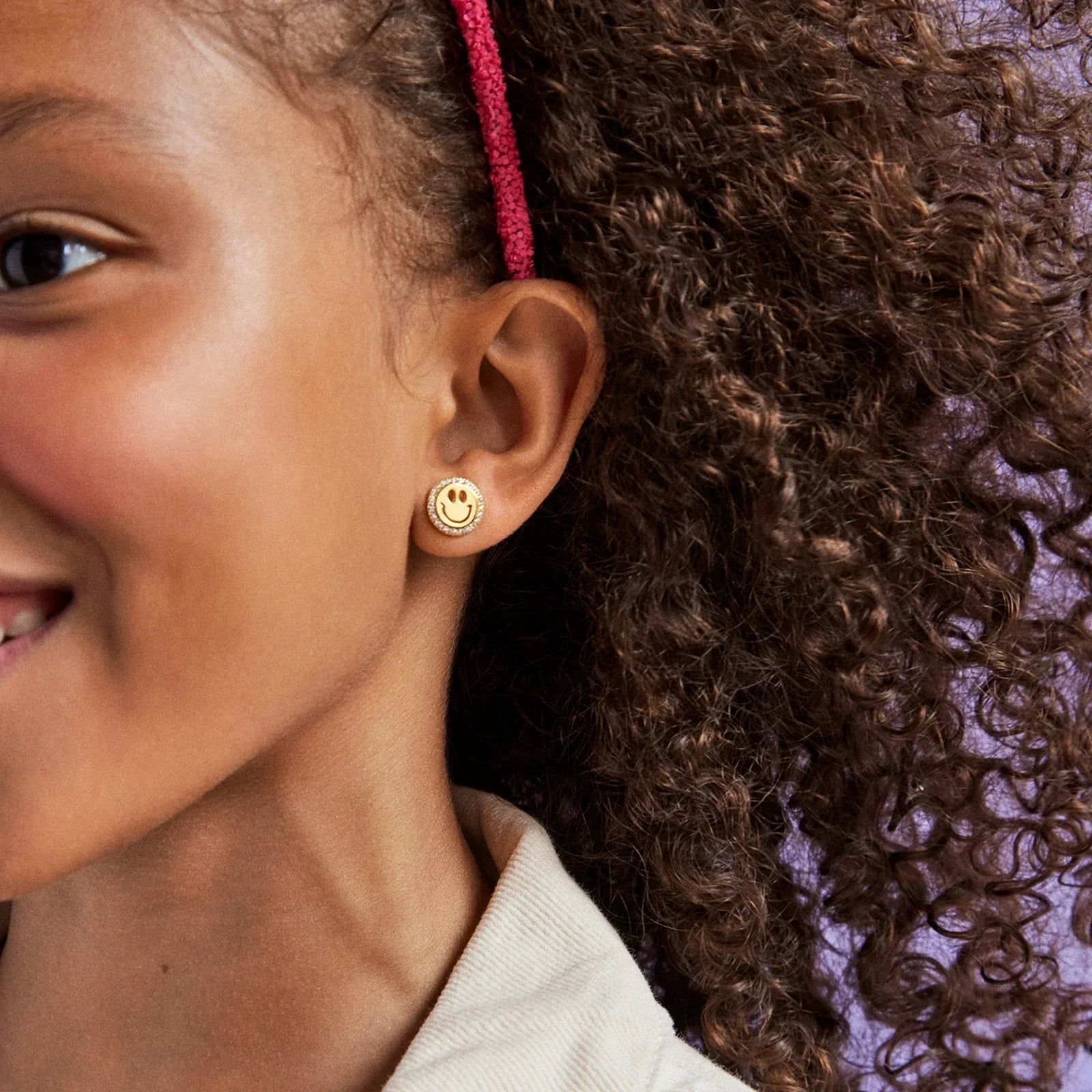 BAUBLEBAR Clear/Gold All Smiles 18K Gold Kids' Earrings - Clear/Gold