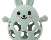 Three Hearts Silicone 3D Funny Bunny Teether