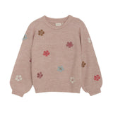 Minymo Pullover Knit Flowers - Misty Rose