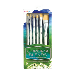 OOLY Chroma Blends Watercolor Paint Brushes - Set of 6