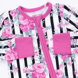 Angel Dear Cabbage Rose Stripe Convertible Romper