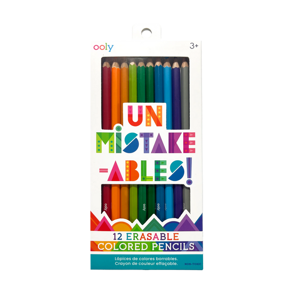 OOLY UnMistake-ables! Erasable Colored Pencils - Set of 12