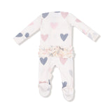 Angel Dear Hearts 2 Way Ruffle Zipper Footie