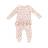 Angel Dear Folk Paisley 2 Way Ruffle Zipper Footie