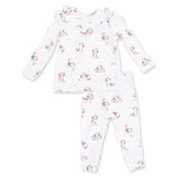 Angel Dear Long Sleeve Ruffle Top & Pant - Explorer Puppy Pink