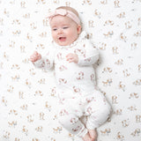 Angel Dear Long Sleeve Ruffle Top & Pant - Explorer Puppy Pink
