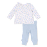 Angel Dear Long Sleeve Ruffle Top & Pant - Rose Briar