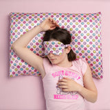Mavi Bandz Karma Smiley Face Satin Sleep Mask Eye Cover for Bed