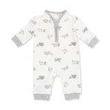 Angel Dear Zip Neck Romper - Vintage Airplane Pilots