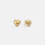 BAUBLEBAR Pearl/Gold Pearl-Kissed 18K Gold Kids Heart Earrings