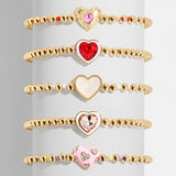 BAUBLEBAR Blush/Gold-Set Love Stack Kids Heart Bracelet Set