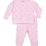 Little Mish Iridescent Bow French Terry Set (Pink)