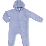 Angel Dear Chenille Hooded Romper - Dusty Blue