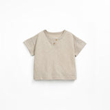 Play Up Cream Jersey T-shirt and Black Fleece Shorts