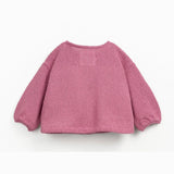Play Up Organic Cotton Puff Sleeve Cardigan