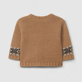 Snug Jacquard Knitted Sweater - Beige/Brown