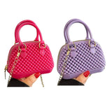 Mavi Bandz Mini Jelly Bubble Bowler Purse with Crossbody Gold Chain