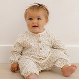 QUINCY MAE Henley Bubble Jumpsuit Floret