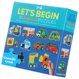Crocodile Creek Let’s Begin (10) 2-Piece Box Puzzle - Vehicles