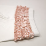 Oh Baby! Velvet Ruffle Bow Pink LS Ruffle Bottom 2pc Set (Cream)