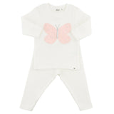 Oh Baby!  Pink and Silver Tulle Butterfly Applique Set (Cream)