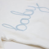 Oh Baby “Baby” Sky Blue Embroidered L/S 2PC Set - Cream