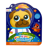 OOLY Playful Pages Activity Book - Games Coloring Stickers - Pets in Space