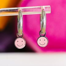 Pierced Silver Smiley Charms