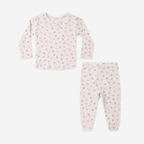 QUINCY MAE Pointelle Long Sleeve Tee + Legging - Ditsy Hearts
