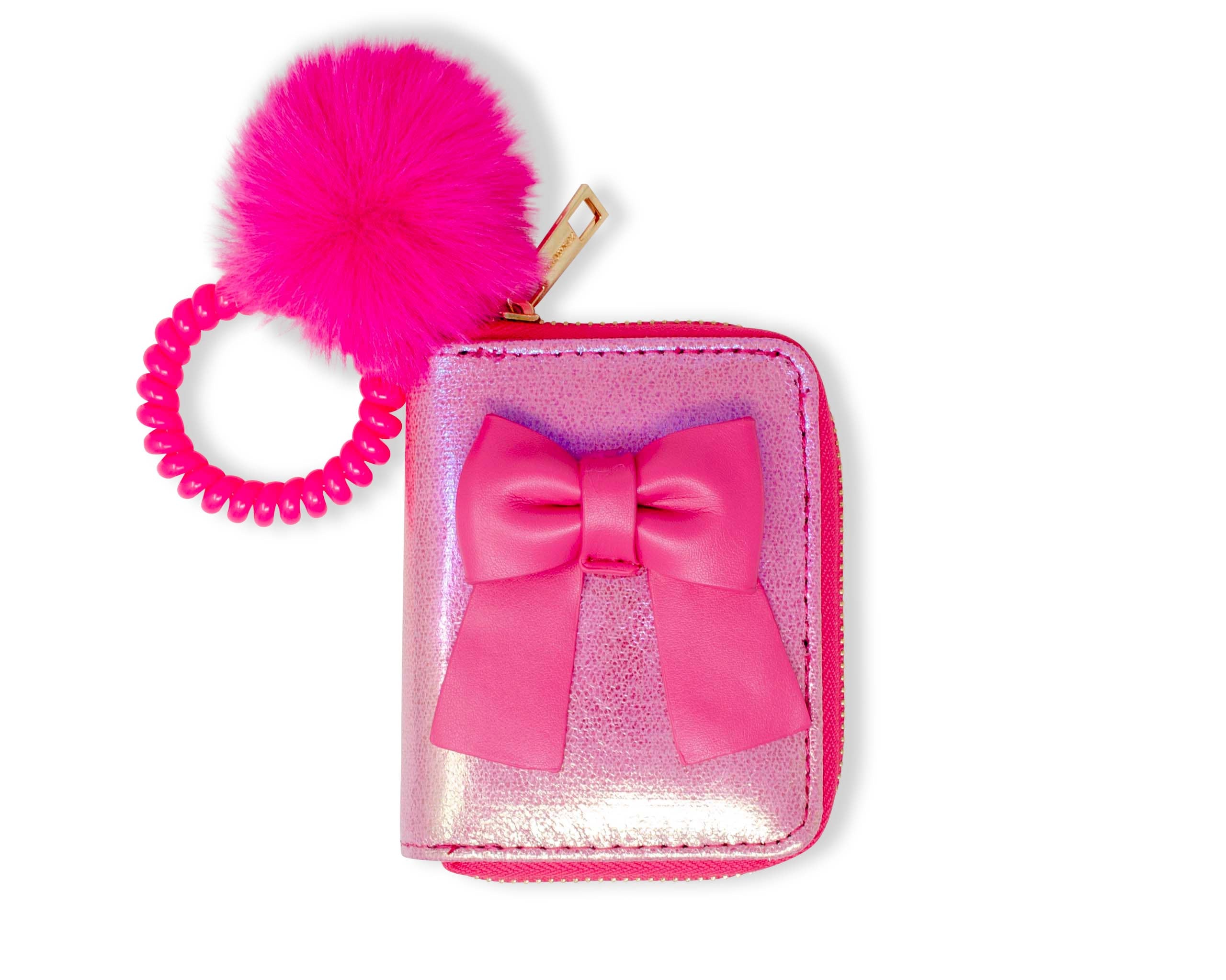 Shiny Jumbo Bow Spiral Strap Wallet