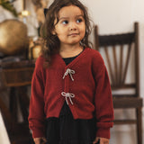 Nora Lee Bow Cardigan - Ruby