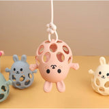 Three Hearts Silicone 3D Funny Bunny Teether