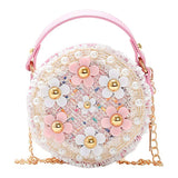 Mavi Bandz Mini Girls Kids Flower Tweed Purse Crossbody