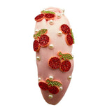 Cherries Cherry Pink Rhinestone Women's Girls Headband