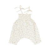 Angel Dear Jadeite Simple Floral Tie Strap Smocked Romper