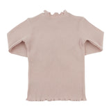 Oh Baby! Velvet Ruffle Bow Mock Neck 2 Piece Set Dusty Pink