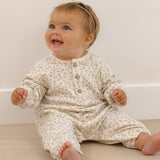 QUINCY MAE Henley Bubble Jumpsuit Floret