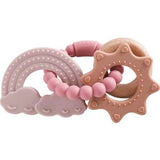 Three Hearts Catalina Rattle Teether Silicone and Beechwood