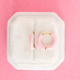 Pierced Colored Huggies Earrings