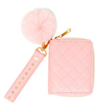 Zomi Gems - Quilted Wallet with Pom-Pom & Stud Strap