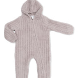 Angel Dear Chenille Hooded Romper - Stone