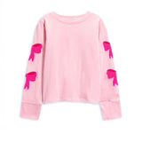 Preppy Goose Bows Applique Long Sleeve Top